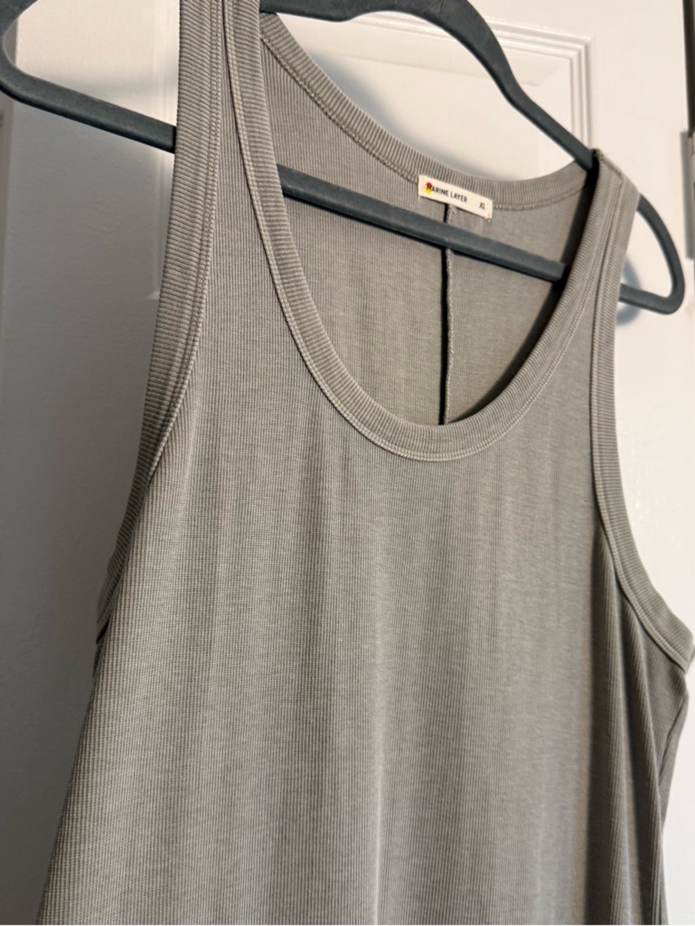 Marine Layer Lexi Rib Sun-In Dress Sage Green Midi Summer - Size XL Cotton Modal - Picture 8 of 10